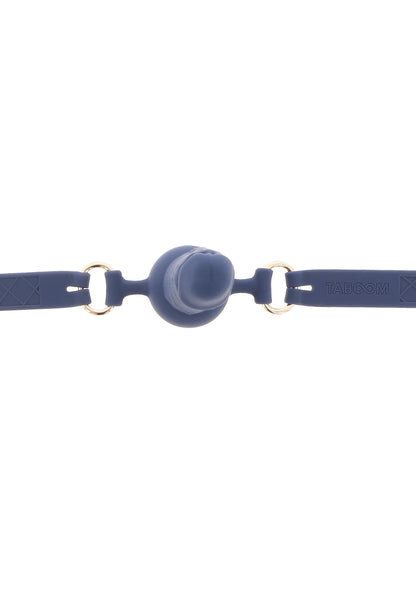 Bavaglio a sfera in silicone per pene blu