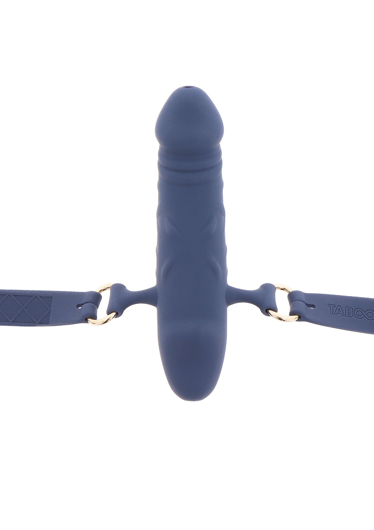 Bavaglio per pene traspirante in silicone blu