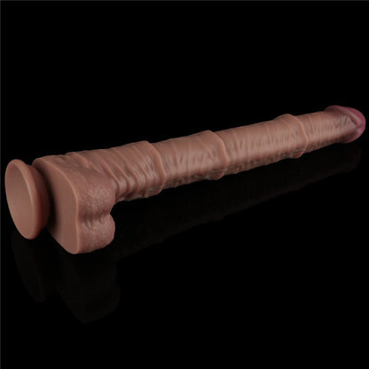 Pene in silicone pieghevole a doppio strato da 16'' XXL (carne)