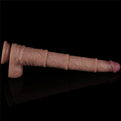Pene in silicone pieghevole a doppio strato da 16'' XXL (carne)