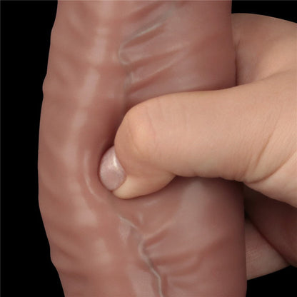 Pene in silicone pieghevole a doppio strato da 16'' XXL (carne)