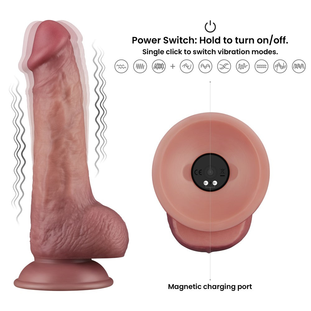 Dildo vibrante a doppia densità da 8,5''