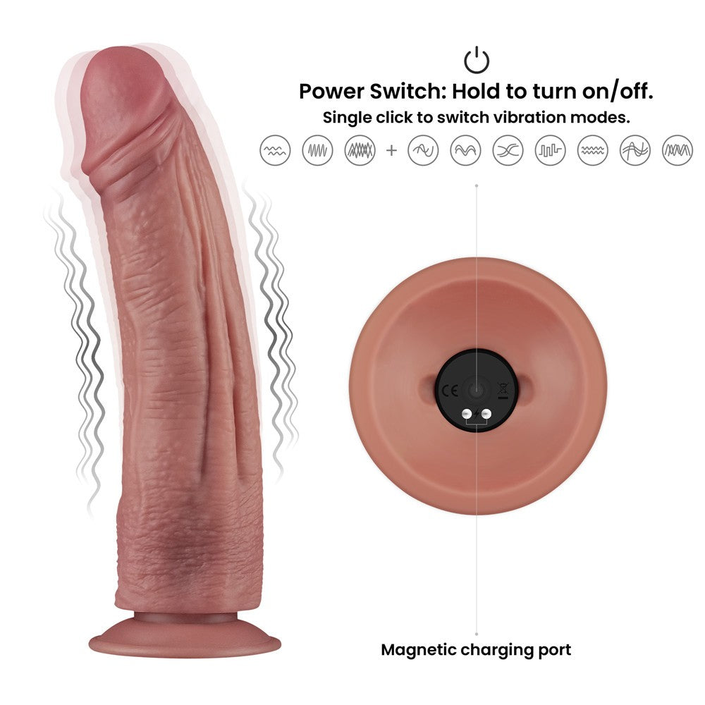 Dildo vibrante a doppia densità da 10,5''