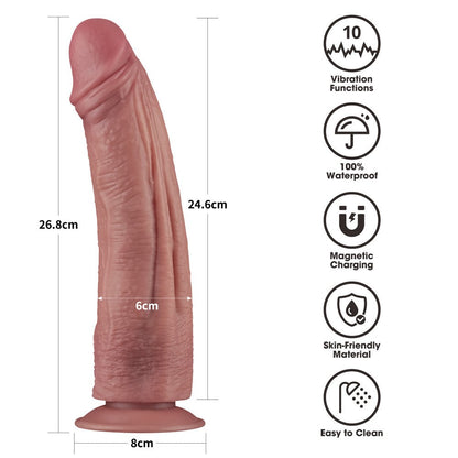Dildo vibrante a doppia densità da 10,5''