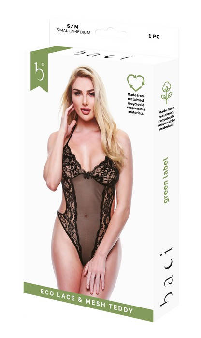 BACI ECO PIZZO E RETE TEDDY NERO