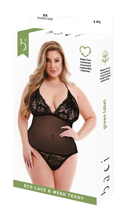BACI ECO PIZZO E RETE TEDDY NERO, QS