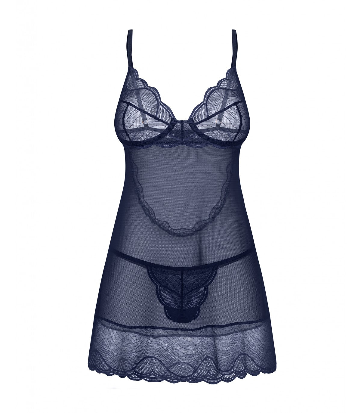 CAMICIA E PERIZOMA NIGHTLY BLUE XS/S