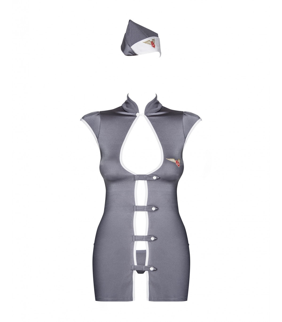 COSTUME DA HOSTESS 3 PEZZI GRIGIO S/M