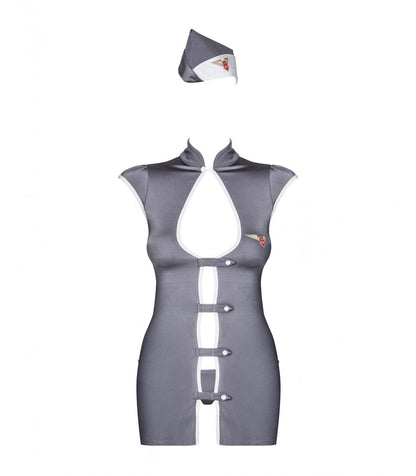 COSTUME DA HOSTESS 3 PEZZI GRIGIO S/M