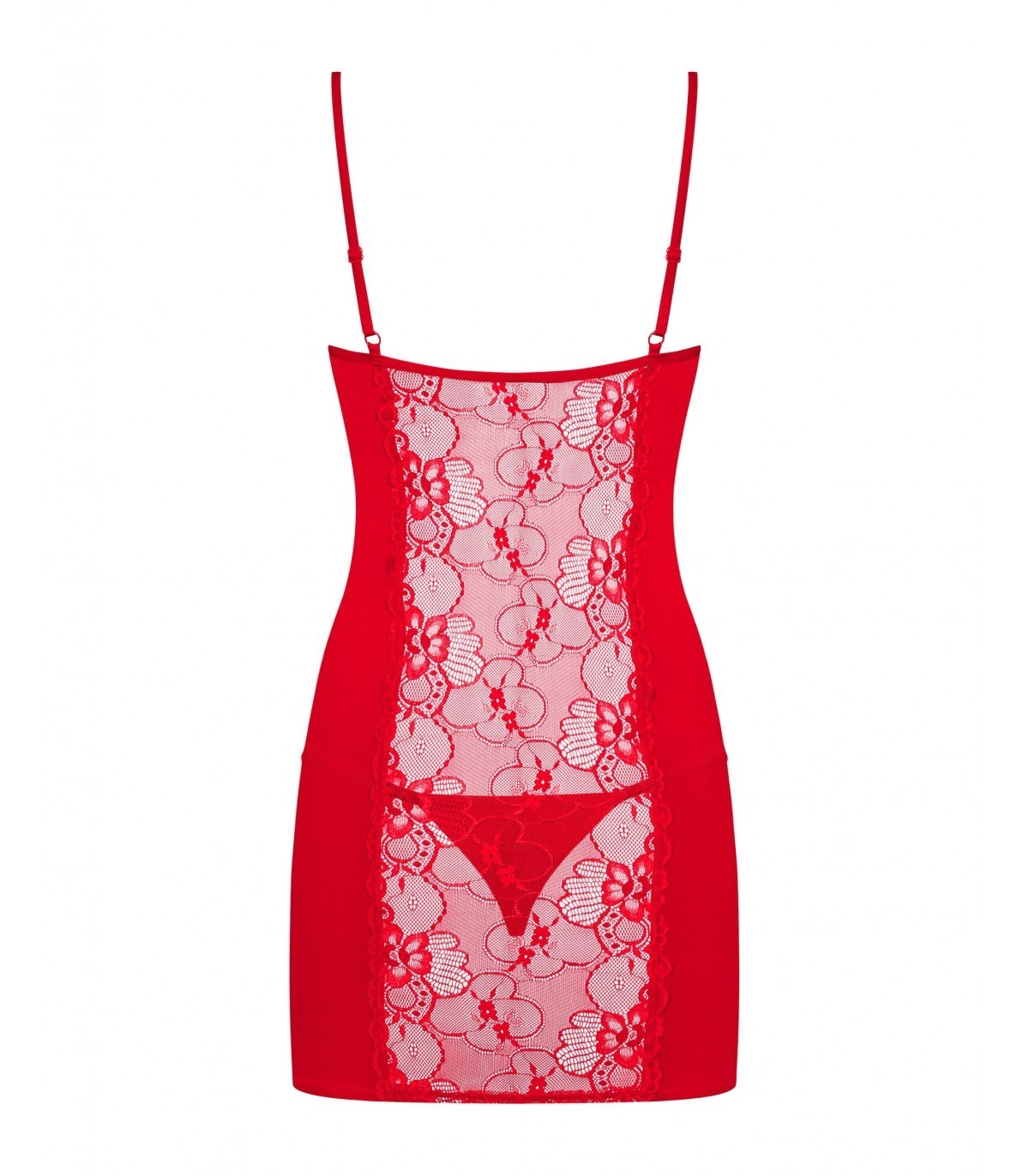 HEARTINA CHEMISE E PERIZOMA ROSSO S/M