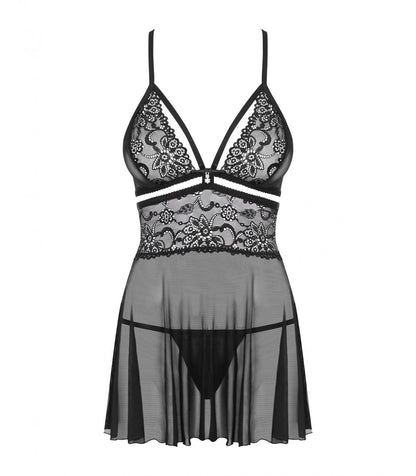 838-CAPITOLO-1 BABYDOLL E PERIZOMA NERO 2XL/3XL