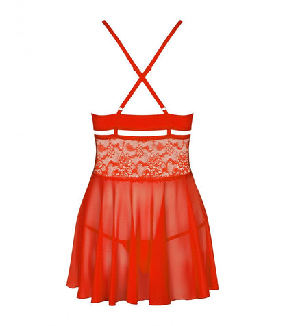 838-BAB-3 BABYDOLL E PERIZOMA ROSSO 2XL/3XL