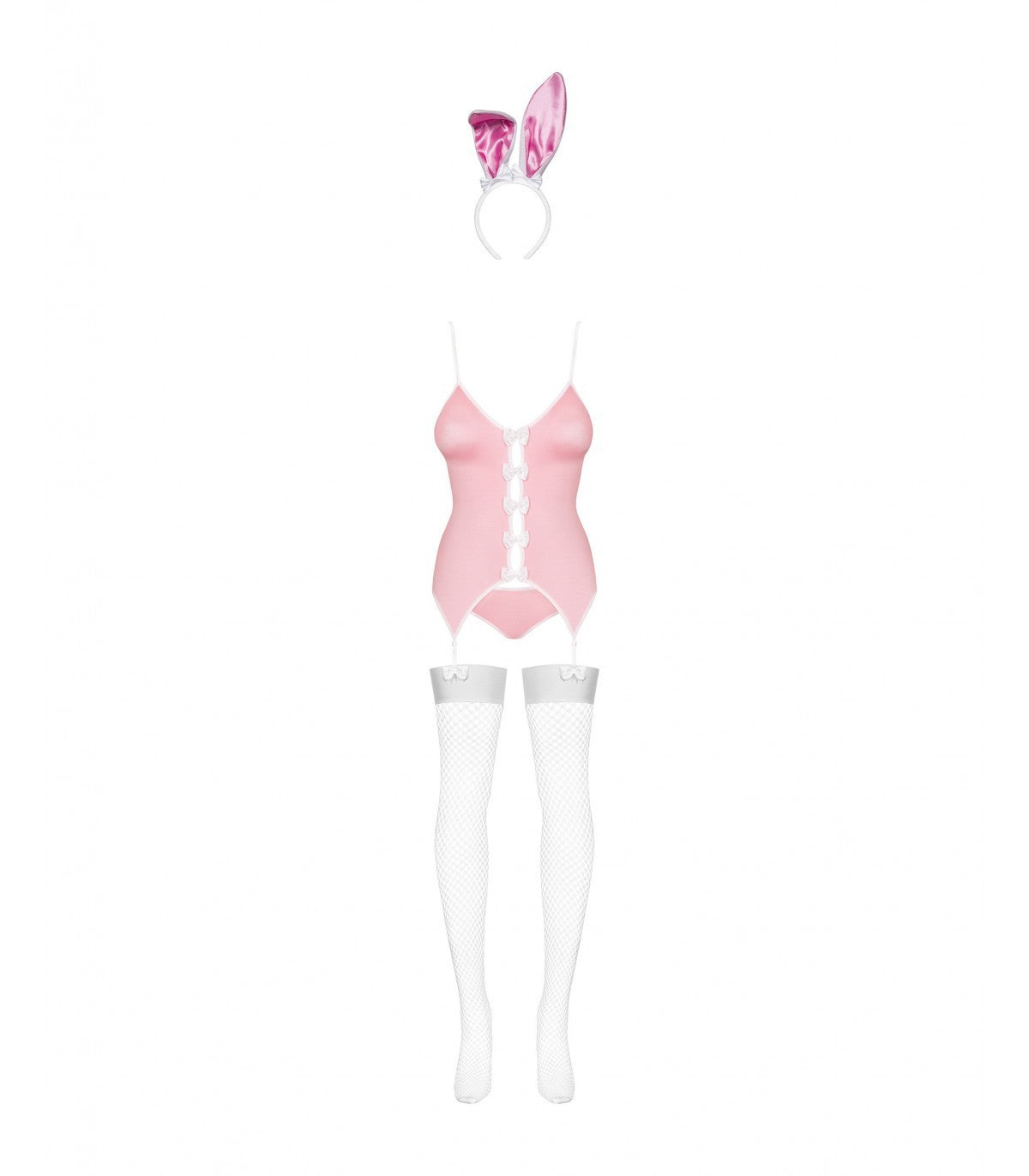 COSTUME DA CONIGLIETTO 4 PEZZI ROSA L/XL