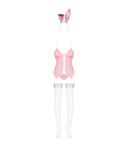 COSTUME DA CONIGLIETTO 4 PEZZI ROSA L/XL