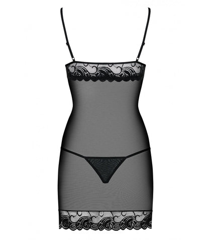 WONDERIA CHEMISE E PERIZOMA NERI L/XL
