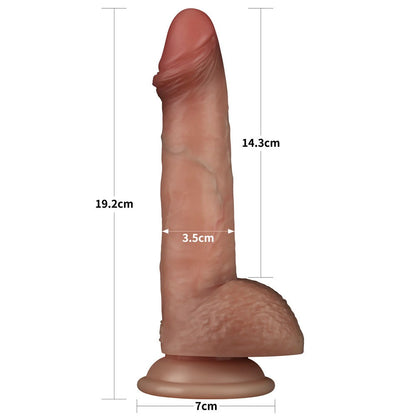 Dildo in silicone a doppio strato Sliding Skin Pro da 7,5''