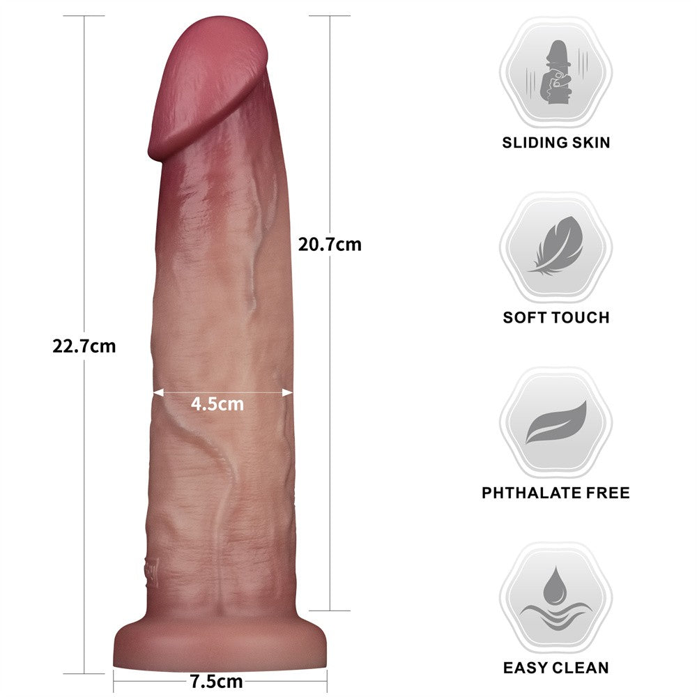 Dildo in silicone a doppio strato Sliding Skin Pro II da 9''