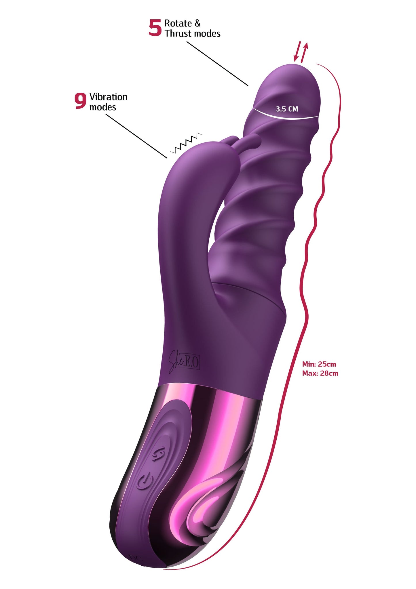 Vibratore Swirl Rabbit viola
