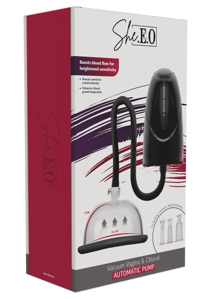 Pompa automatica per vuoto vaginale e clitorideo nera