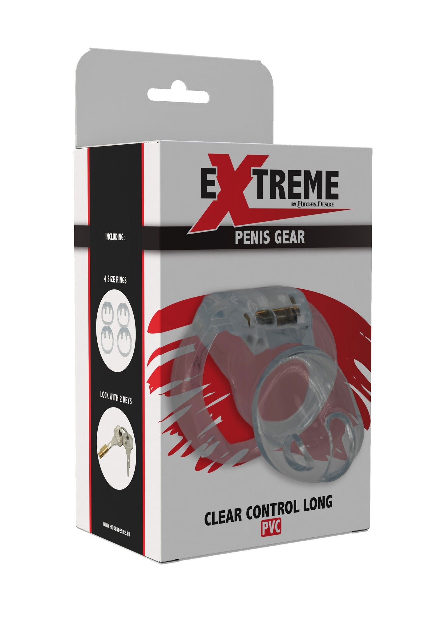 Gabbia per pene Clear Control lunga e trasparente