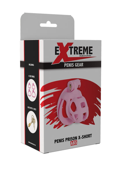 Gabbia per pene e pene rosa extra-corta