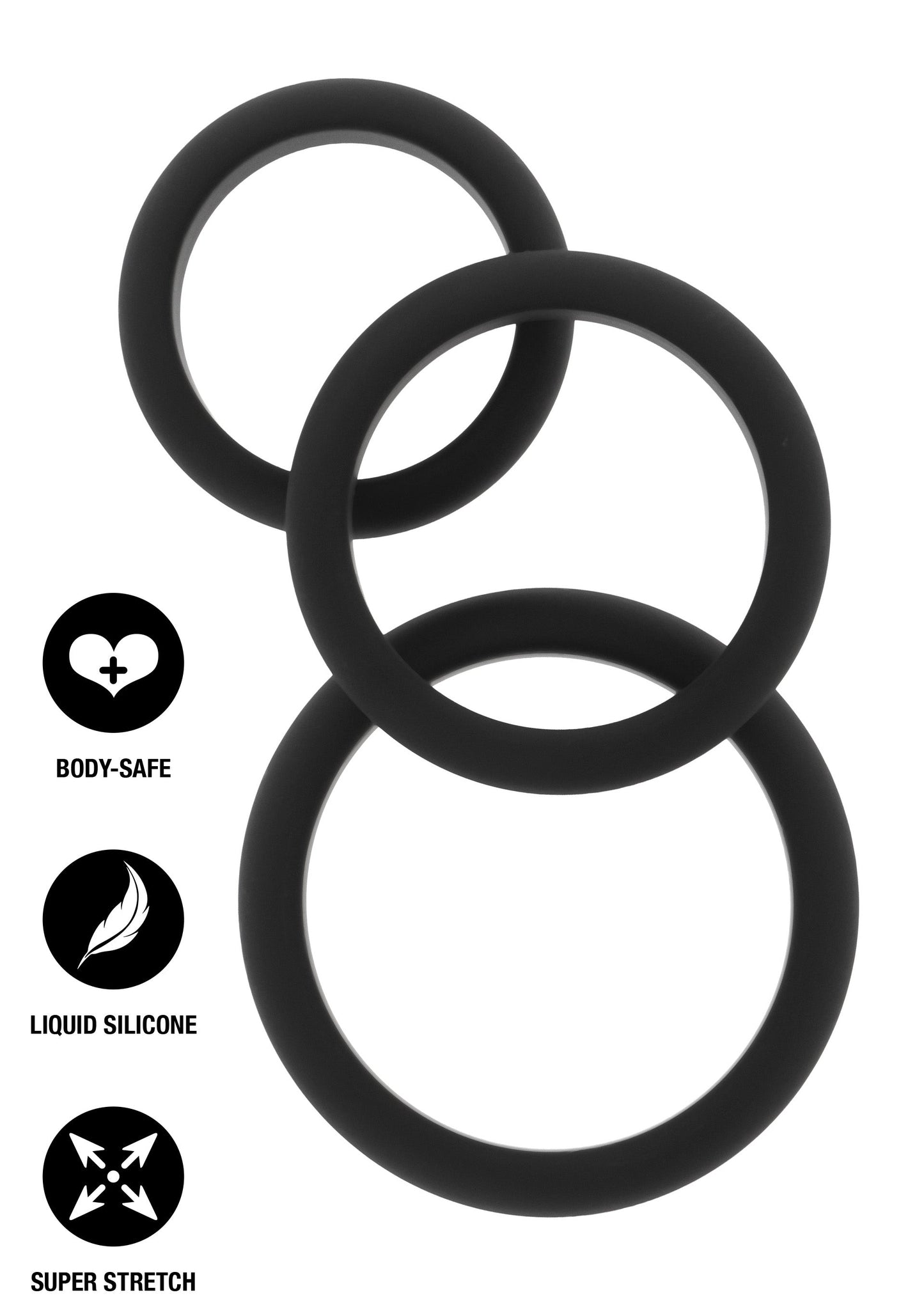 Stamina Premium C-Rings Set da 3 pezzi nero