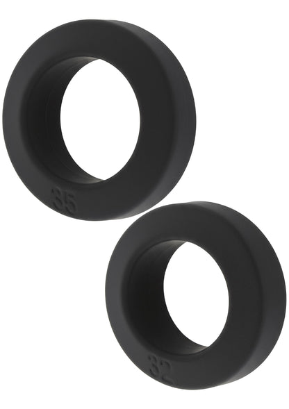 Anelli a C Double Stackers, set da 2 pezzi, L, neri