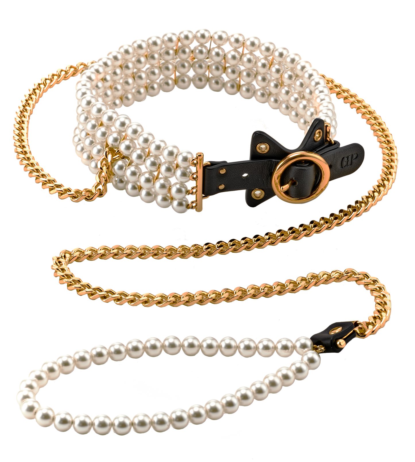 GUILTY PLEASURE GUINZAGLIO E COLLARE CON PERLE LUMINIOSE