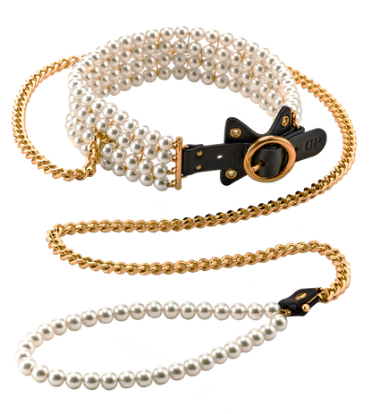 GUILTY PLEASURE GUINZAGLIO E COLLARE CON PERLE LUMINIOSE