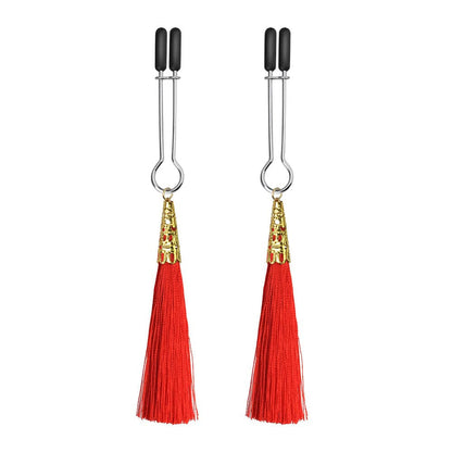 Morsetto per capezzoli con nappa glamour rosso