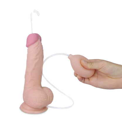 Pene morbido da 8" con eiaculazione e testicoli in carne