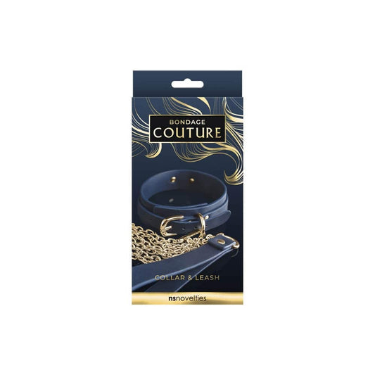 Bondage Couture - Collare e guinzaglio - Blu
