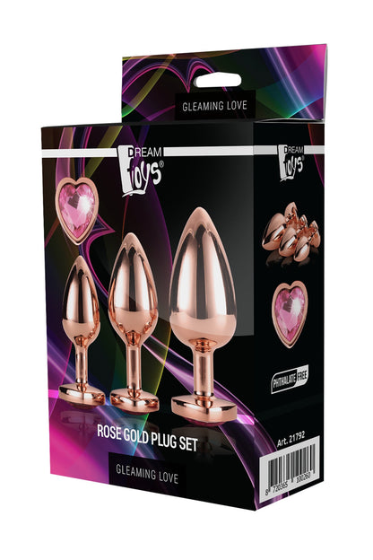 SET DI SPILLE GLEAMING LOVE IN ORO ROSA